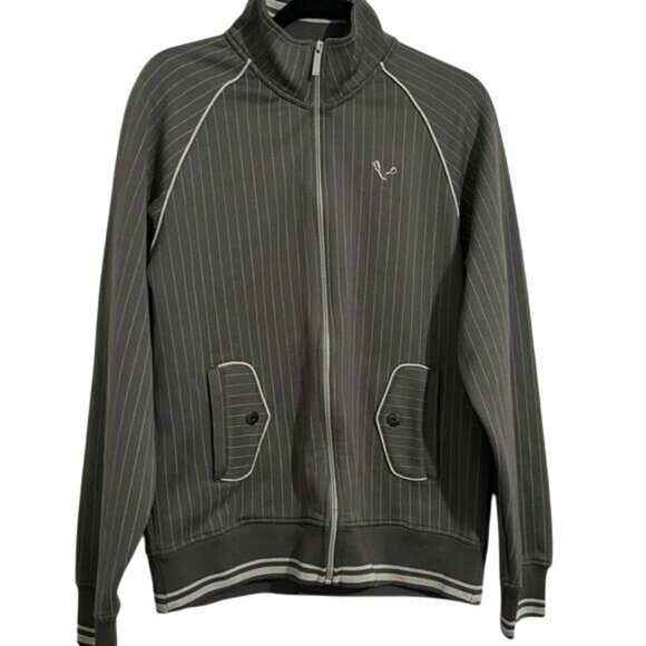 Marc Ecko Cut & Sew Mens Pinstripe Track Jacket M - Picture 1 of 8